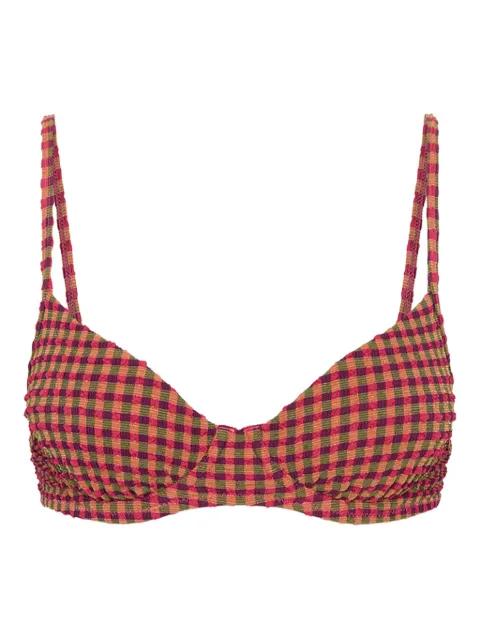 Aliki Heidi checked-pattern bikini bra by THE UPSIDE