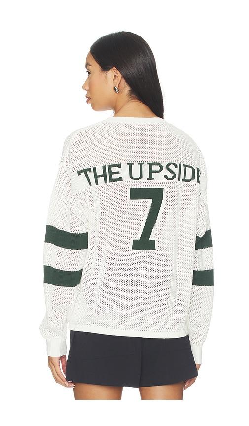 THE UPSIDE Fenway Sebastian Knit Crew Sweatshirt in Cream by THE UPSIDE