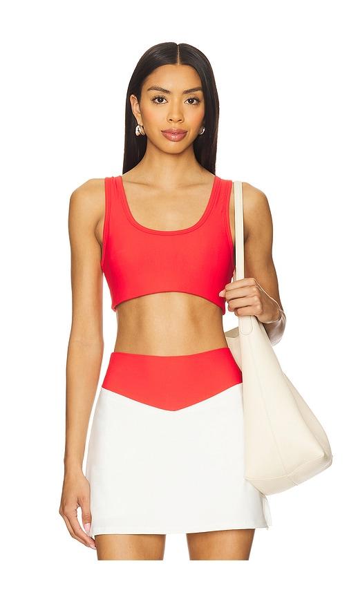 THE UPSIDE Pacific Harley Scoop Neck Sports Bra in Red by THE UPSIDE