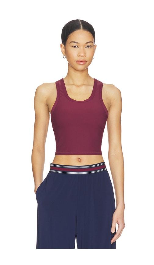 THE UPSIDE Peached Sophie Crop Top in Burgundy by THE UPSIDE