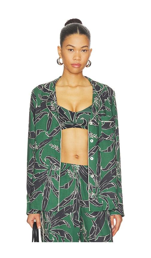 THE UPSIDE Tamara Rio Collared Top in Dark Green by THE UPSIDE