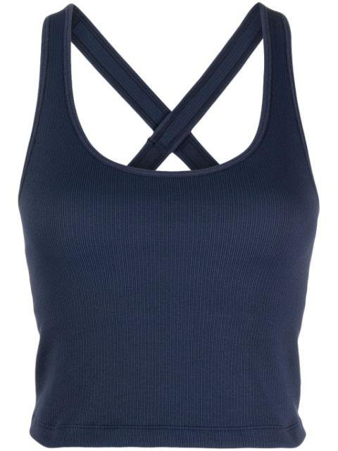 logo-print ribbed tank top by THE UPSIDE
