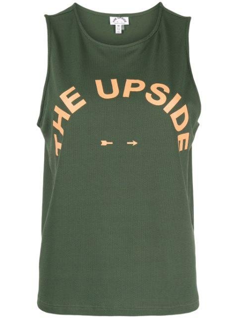 logo-print round-neck tank top by THE UPSIDE