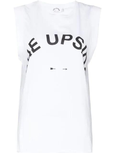 logo-print tank top by THE UPSIDE