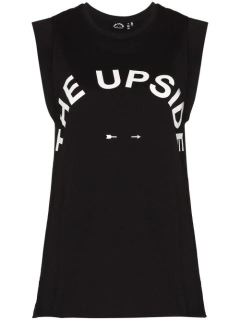 logo-print tank top by THE UPSIDE