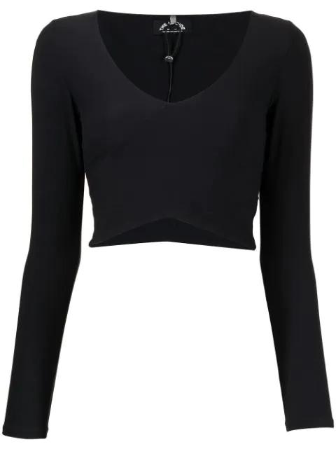 long-sleeve V-neck crop top by THE UPSIDE