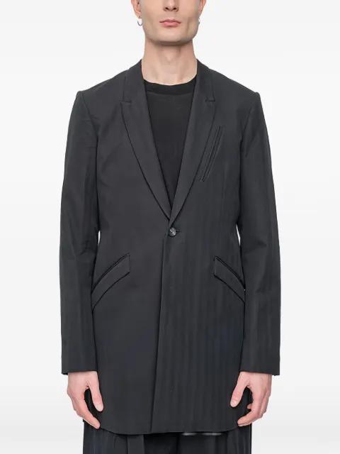 frayed button-up blazer by THE VIRIDI-ANNE