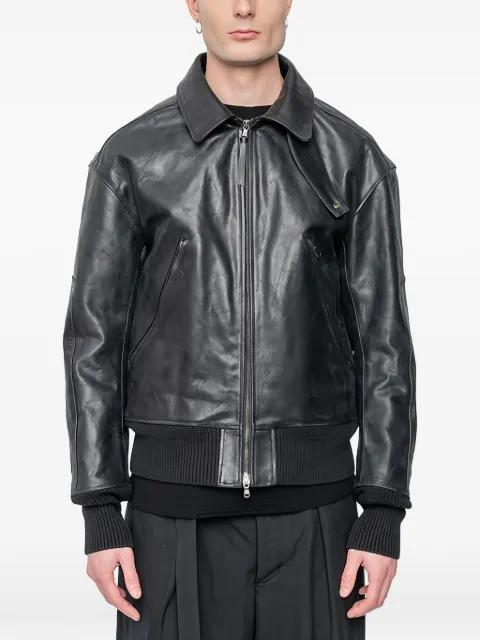 zip-up leather jacket by THE VIRIDI-ANNE