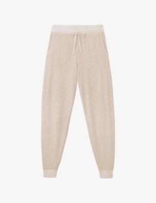 Contrast-Trim Drawstring-Waistband Wool-Blend Jogging Bottoms by THE WHITE COMPANY