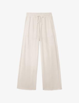 Drawstring-Waist Wide-Leg Mid-Rise Cotton Trousers by THE WHITE COMPANY