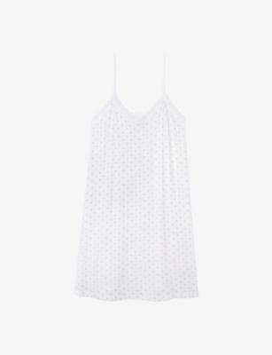 Floral-print lace-embroidered stretch-jersey nightie by THE WHITE COMPANY