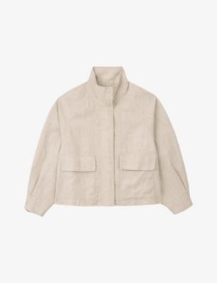 Funnel-Neck Side-Pocket Linen Jacket by THE WHITE COMPANY
