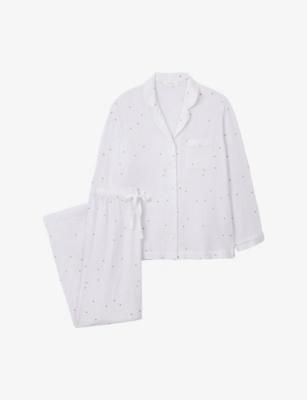Heart-Print Relaxed-Fit Cotton Pyjamas by THE WHITE COMPANY