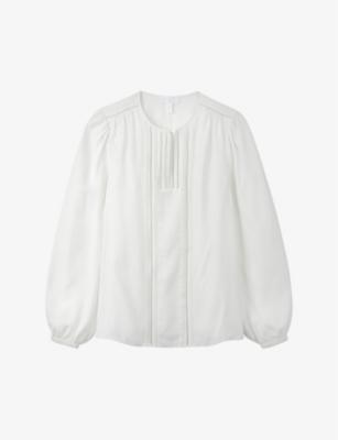 Luxe ladder-stitch silk blouse by THE WHITE COMPANY