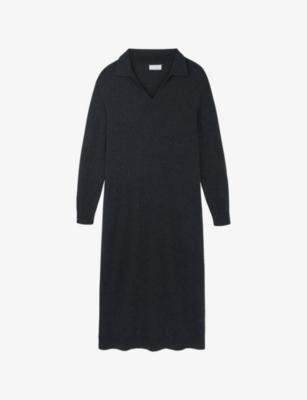Open-Collar Relaxed-Fit Wool-Blend Maxi Dress by THE WHITE COMPANY Open-Collar Relaxed-Fit Wool-Blend Maxi Dress by THE WHITE COMPANY