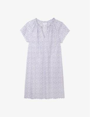 Patterned V-neck cotton nightie by THE WHITE COMPANY