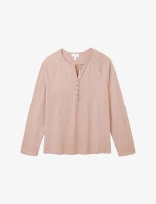 Relaxed-Fit Long-Sleeve Cotton Henley Top by THE WHITE COMPANY