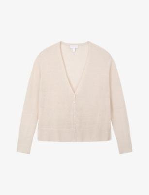 Relaxed-fit small-buttons linen-blend cardigan by THE WHITE COMPANY