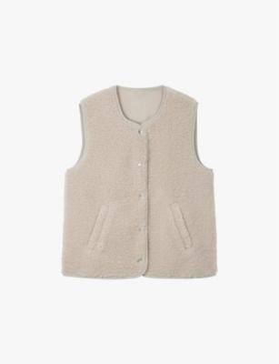 Round-neck relaxed-fit shell borg gilet by THE WHITE COMPANY