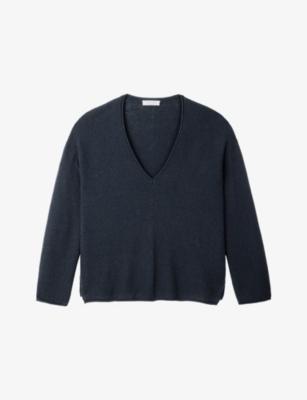 Textured-Stitch V-Neck Wool and Cashmere-Blend Jumper by THE WHITE COMPANY