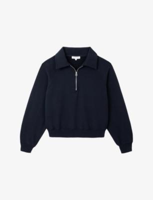 Travel Half-Zip Cotton-Jersey Sweatshirt by THE WHITE COMPANY