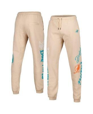 Men's and Women's Cream Miami Dolphins Heavy Block Graphic Jogger Pants by THE WILD COLLECTIVE