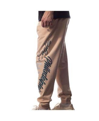 Men's and Women's Cream Philadelphia Eagles Heavy Block Graphic Jogger Pants by THE WILD COLLECTIVE