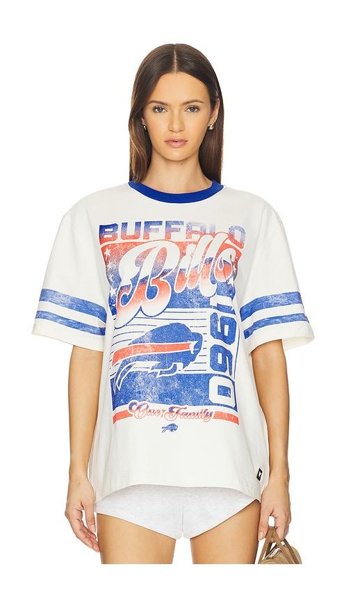 The Wild Collective Buffalo Bills Premium Band Tee in Ivory by THE WILD COLLECTIVE