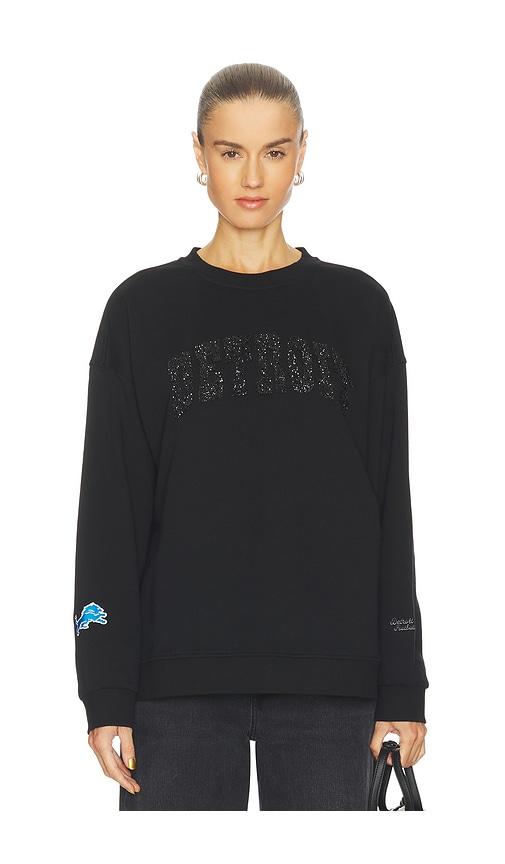 The Wild Collective Detroit Lions Sweatshirt in Black by THE WILD COLLECTIVE