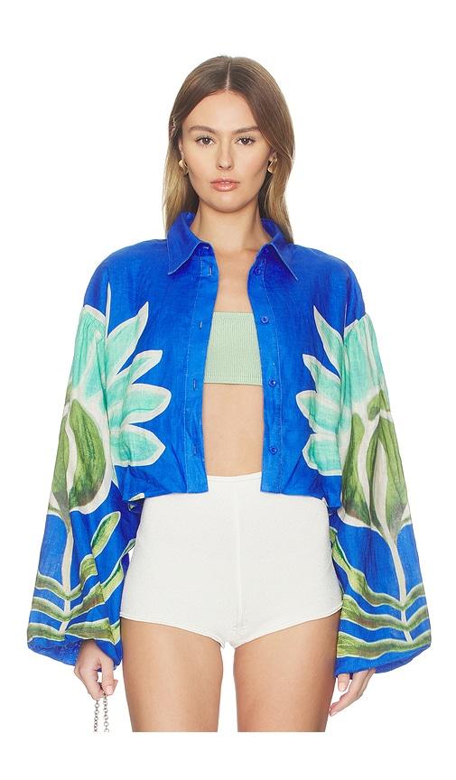 The Wolf Gang Concha Bubble Shirt in Royal by THE WOLF GANG