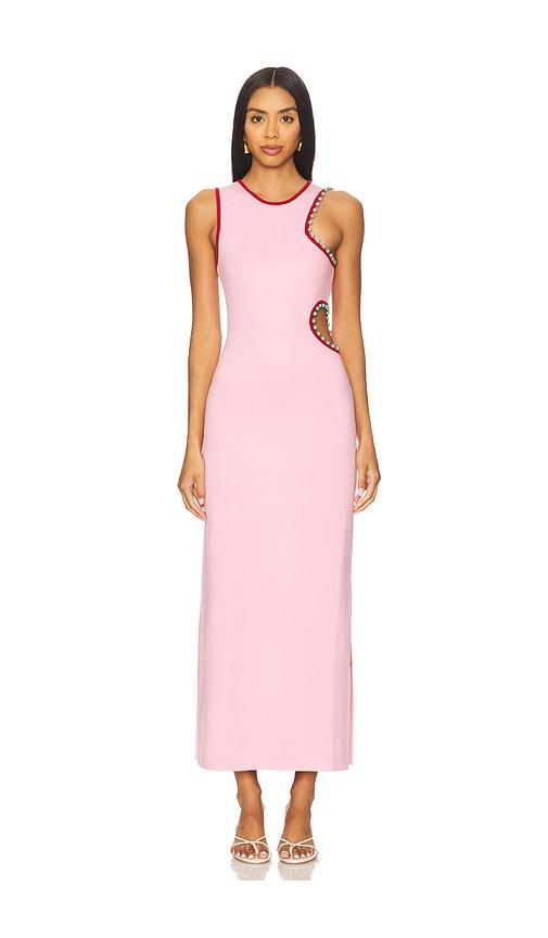 The Wolf Gang Escena Midi Dress in Pink by THE WOLF GANG