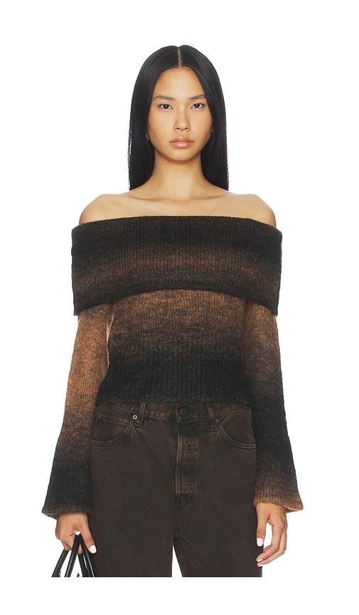 The Wolf Gang Soraya Off Shoulder Top in Chocolate by THE WOLF GANG