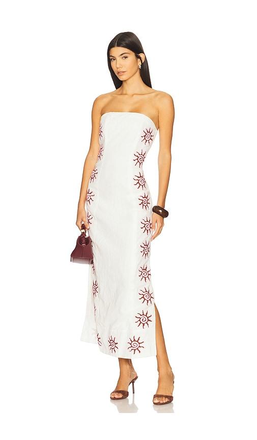 The Wolf Gang Sueno Strapless Maxi Dress in Ivory by THE WOLF GANG