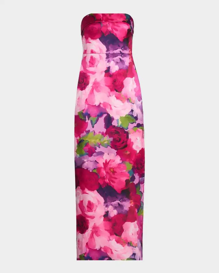 Cleo Strapless Column Gown by THEIA