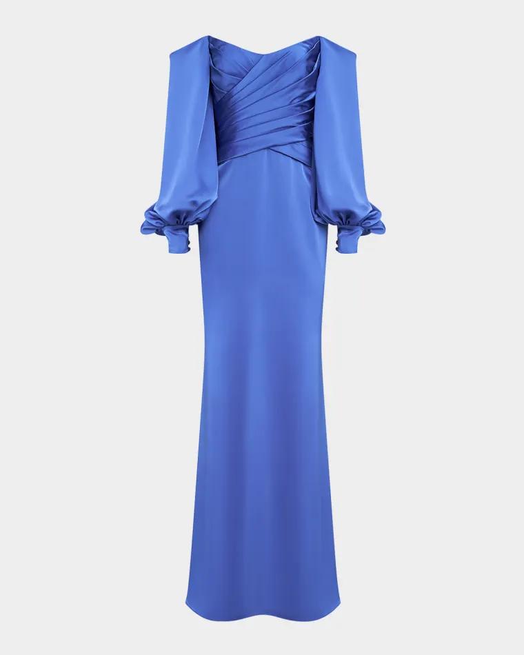 Milenia Pleated Off-Shoulder Gown by THEIA