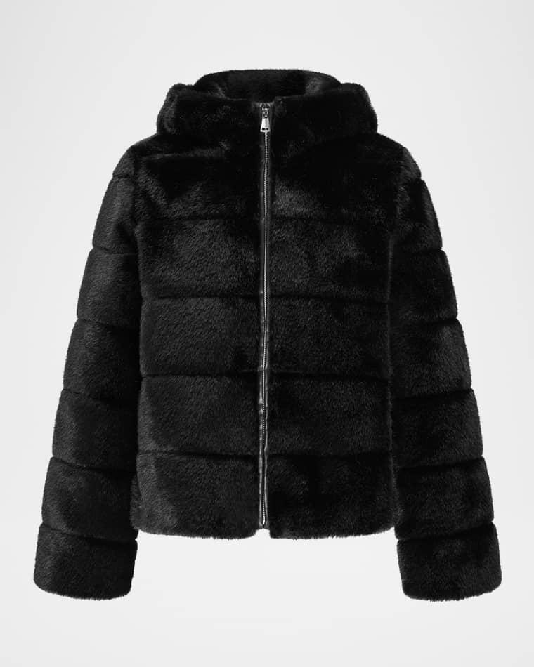 Mink Faux Fur Hooded Jacket by THEIA