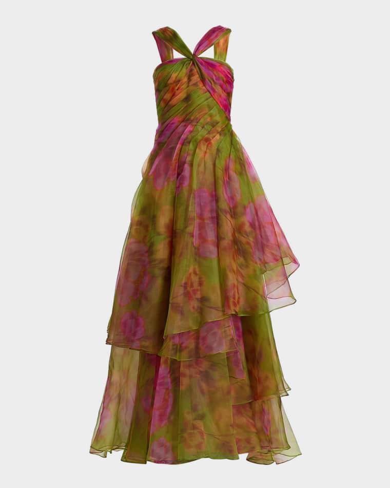 Rosalinda Twisted Halter Gown by THEIA