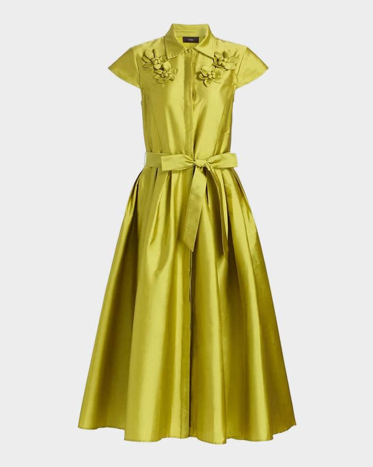 Vada Taffeta Shirtdress by THEIA