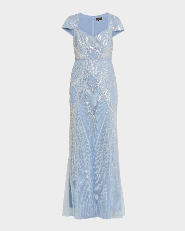 Zula Beaded Sweetheart Gown by THEIA