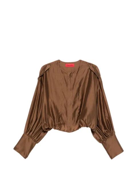 Diana collarless long-sleeve shirt by THELATEST