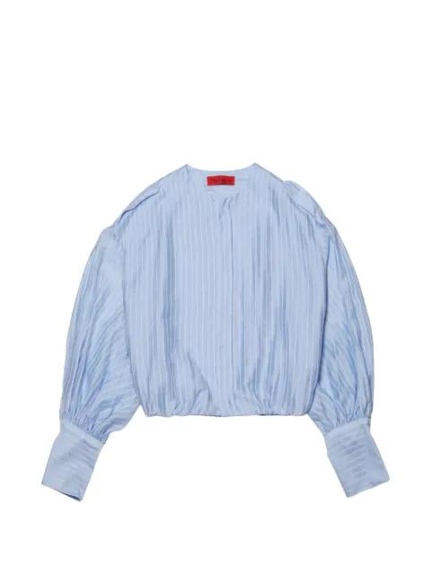 Diana striped-pattern puff-sleeve blouse by THELATEST