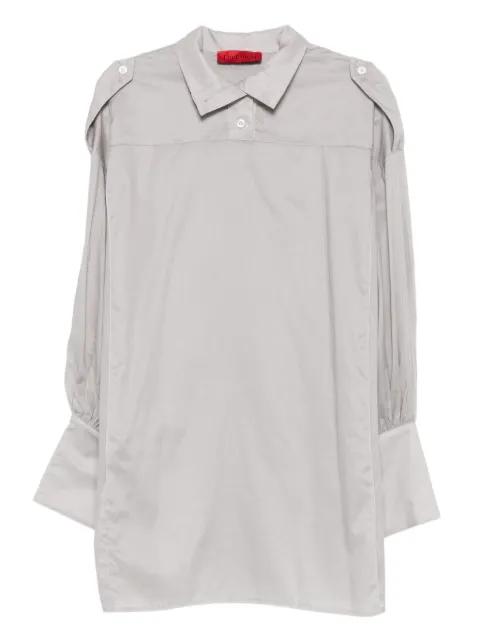 cuffed-sleeve classic-collar shirt dress by THELATEST