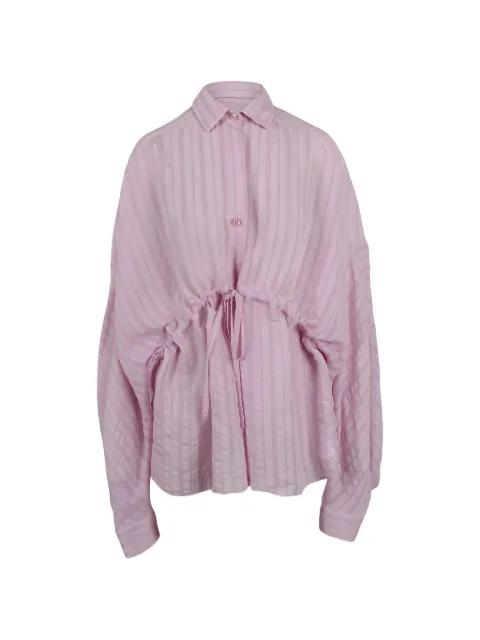 drawstring striped shirt by THELATEST
