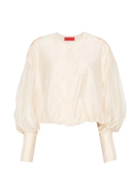epaulette puff-sleeve shirt by THELATEST