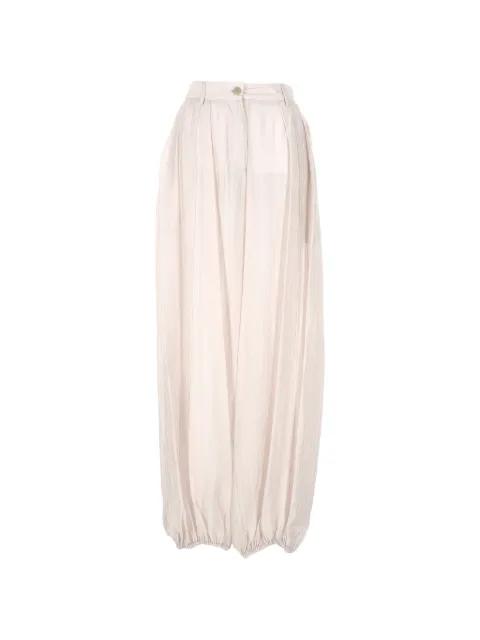 pinstripe-pattern elasticated-cuff trousers by THELATEST