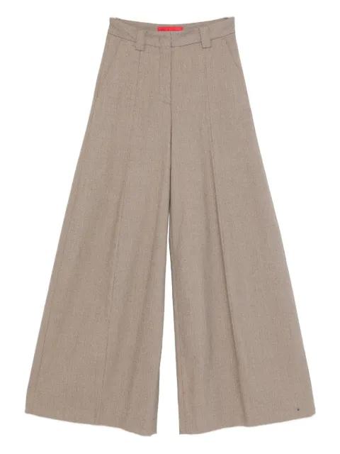 pleat-detail cotton trousers by THELATEST
