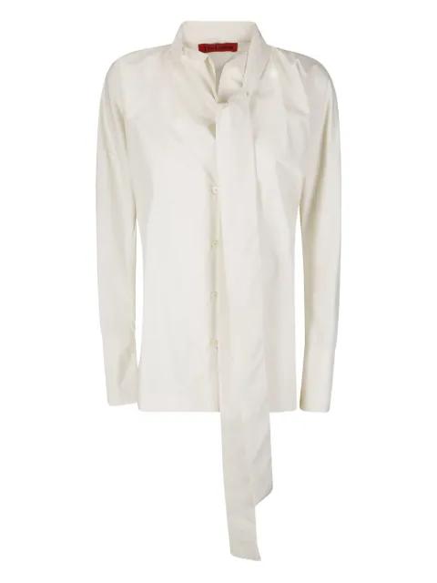 tie-neck cotton shirt by THELATEST