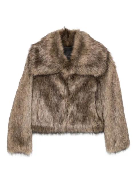 faux-fur wide-collar jacket by THELAURENT