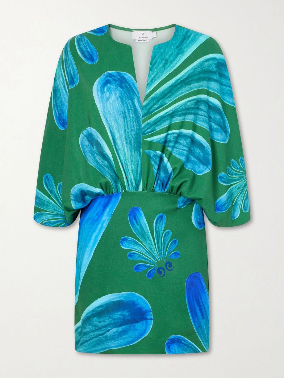 Alcmene printed satin mini dress by THEMIS Z