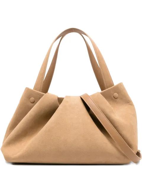 pleated suede tote bag by THEMOIRE